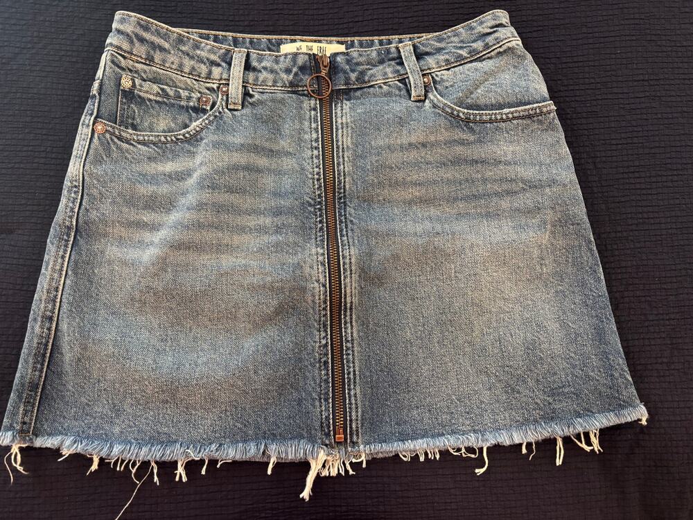 We The Free (Free People) Zippered Denim Skirt size 28